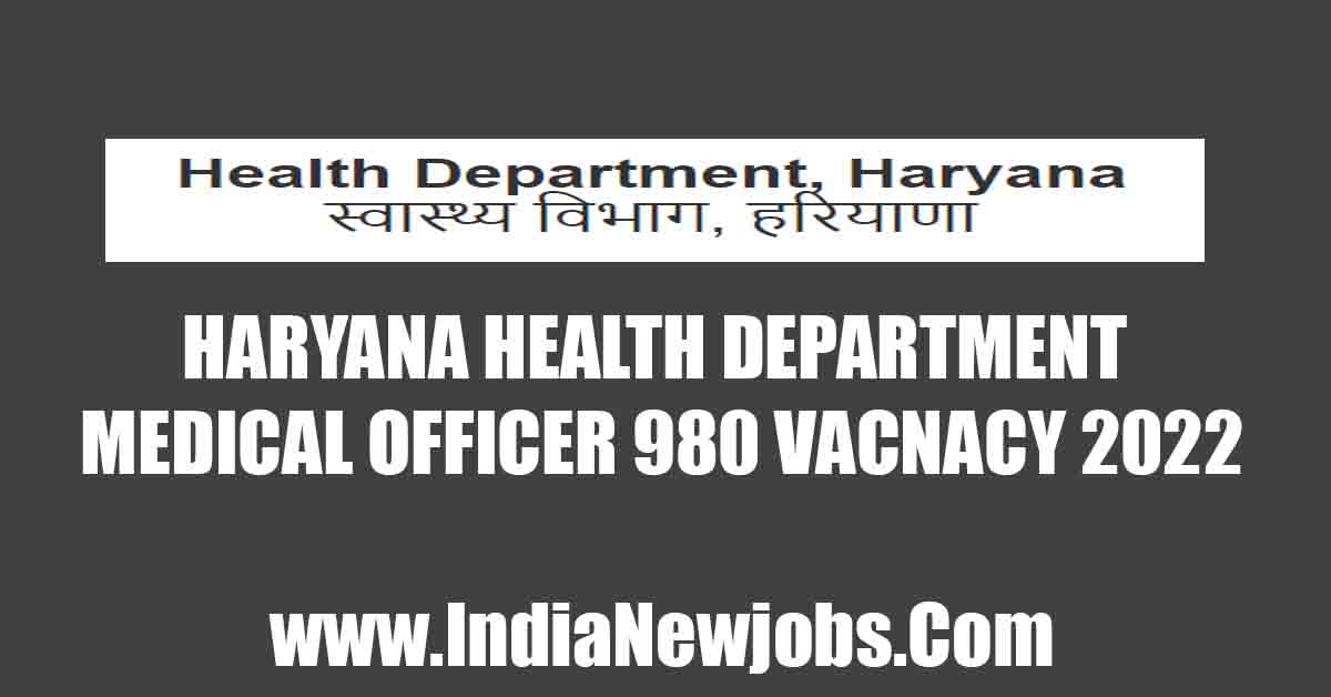 Haryana Health Medical Officer Recruitment 2022