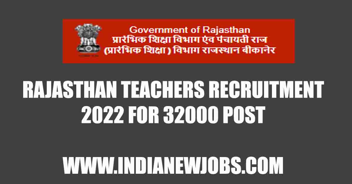 Rajasthan teachers recruitment 2022